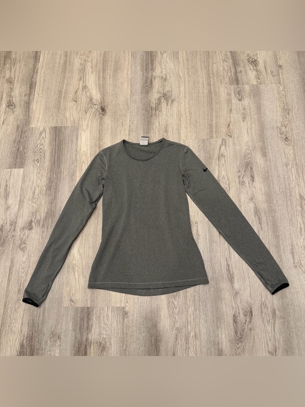 Nike Pro Dri-FIT Long Sleeve Performance Top Gray Size Small
